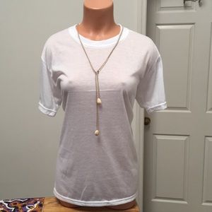 B.U.M. Equipment ladies L lightweight white tee